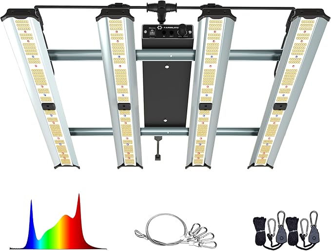 FARMLITE LED Grow Lights for Indoor Plants Full Spectrum Growing Light Bar Plant Hanging Growing Lamps Seedling Daisy Chain Dimmable Board 4x4ft Coverage (240Watts)