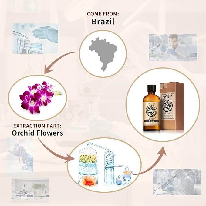 AKARZ 100ml Orchid Essential Oil Natural Orchid Oil Pure for Candle Making,DIY Skincare Products Massage,Home Spa Relaxation