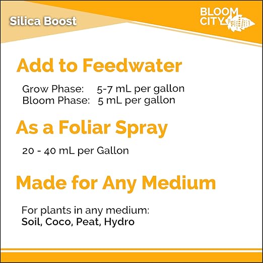 Bloom City Liquid Silica Boost Fertilizer and Supplement, 1/2 Pint (8 oz) Concentrated Makes 45 Gallons