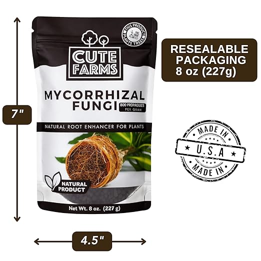 Mycorrhizal Fungi - Root Growth Booster, Enhances Nutrient Uptake & Plant Health, Ideal for Houseplants, Garden Transplants, Raised Beds, and Soil (8 Ounces) Cute Farms