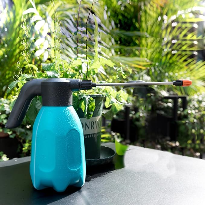 Electric Spray Bottle 2L/ 0.5 Gallon, Automatic Plant Mister Spray Bottle for Indoor and Outdoor Plants, Rechargeable Battery Powered Sprayer for Garden, Fertilizing, Cleaning, Blue