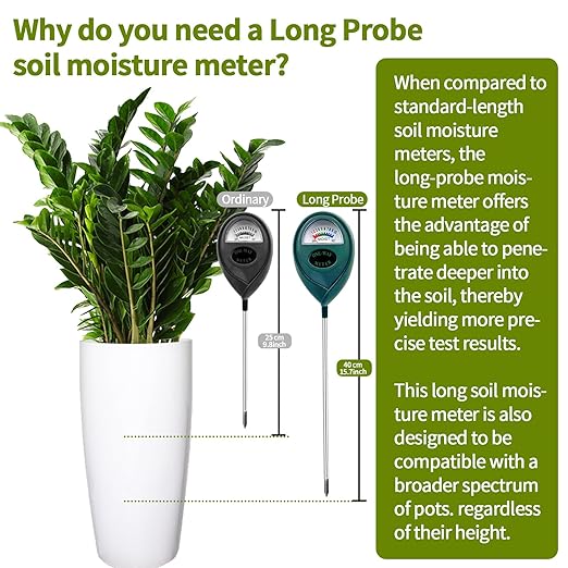 Green Soil Moisture Meter, Soil Tester, Moisture Meter Plants, Soil Moisture Tester, Soil Water Tester for Plants, Plant Moisture Monitor, No Battery Needed