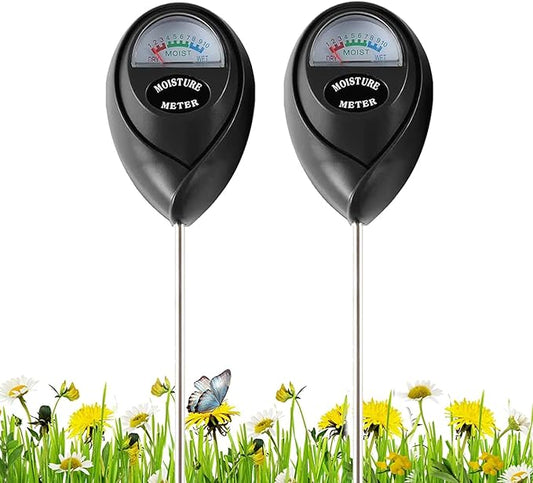 WNJ 2 Pack Soil Moisture Meter, Plant Water Monitor, Lawn Moisture Meter，Soil Hygrometer Sensor for Gardening, Farming, Indoor and Outdoor Plants (Classic Black)