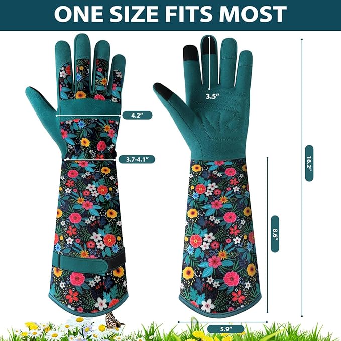 Trifabricy Gardening Gloves for Women, Breathable Leather Garden Gloves with Grip, Thorn-Proof Puncture-Resistant Work Gloves