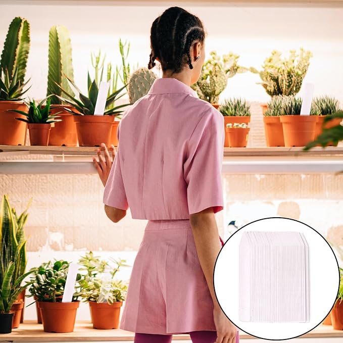 Waterproof Plant Labels 8 Inch 50 Pcs, Heavy Duty Plastic Garden Tags for Outdoor Vegetable Seedlings, Reusable Plant Markers Stakes with Pencil for Pots Nursery