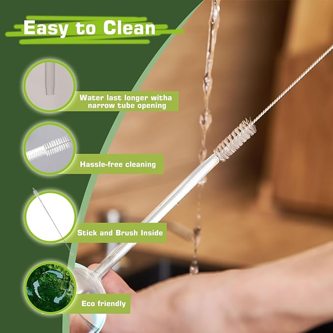 Self Watering Globes, Glass Clear Plant Watering Globes, Self Watering Planter Insert for Indoor & Outdoor Potted, Self Watering Planter Insert Spikes Devices for Everyday or Vacation Use, 2 Pack