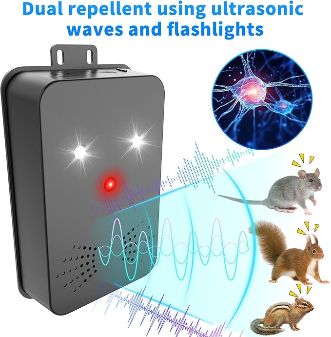 2026 Upgraded Rodent Repellent for Car Engines Mouse Repellent Ultrasonic Pest Control Repeller for Squirrel Rat Battery Operated Repellent Under Hood Keep Rodent Out of Car, Attic, Garage, 2 Pack