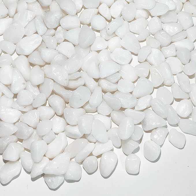 FANTIAN White Pebbles for Indoor Plants, 3/8 Inch Decorative White Stones. Polished River Rocks for Potted Plants Vase Cactus Bird Bath and Outdoor Garden Landscaping