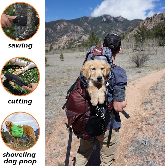 Backpacking Trowel Ultralight, Camping Shovel, Garden Trowel Hand Tool with Carrying Pouch for Hiking, Digging, Metal Detecting, Gardening Multitool Survival