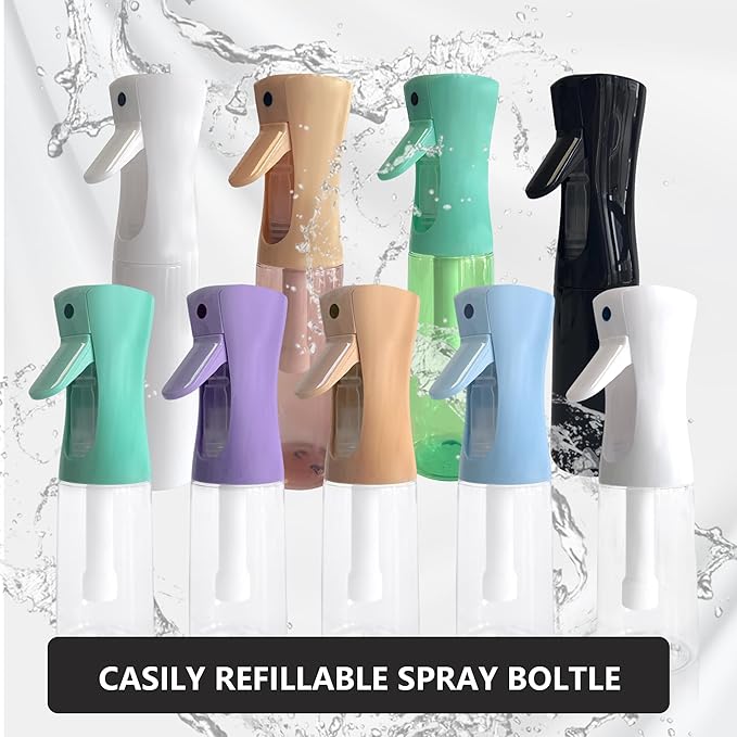 Spray Bottle for Hair Continuous Ultra Fine Mist (200ml) 360° Multi Spray Bottle for Plants, Cleaning, Skin Care Leakproof & Durable 1 Pack