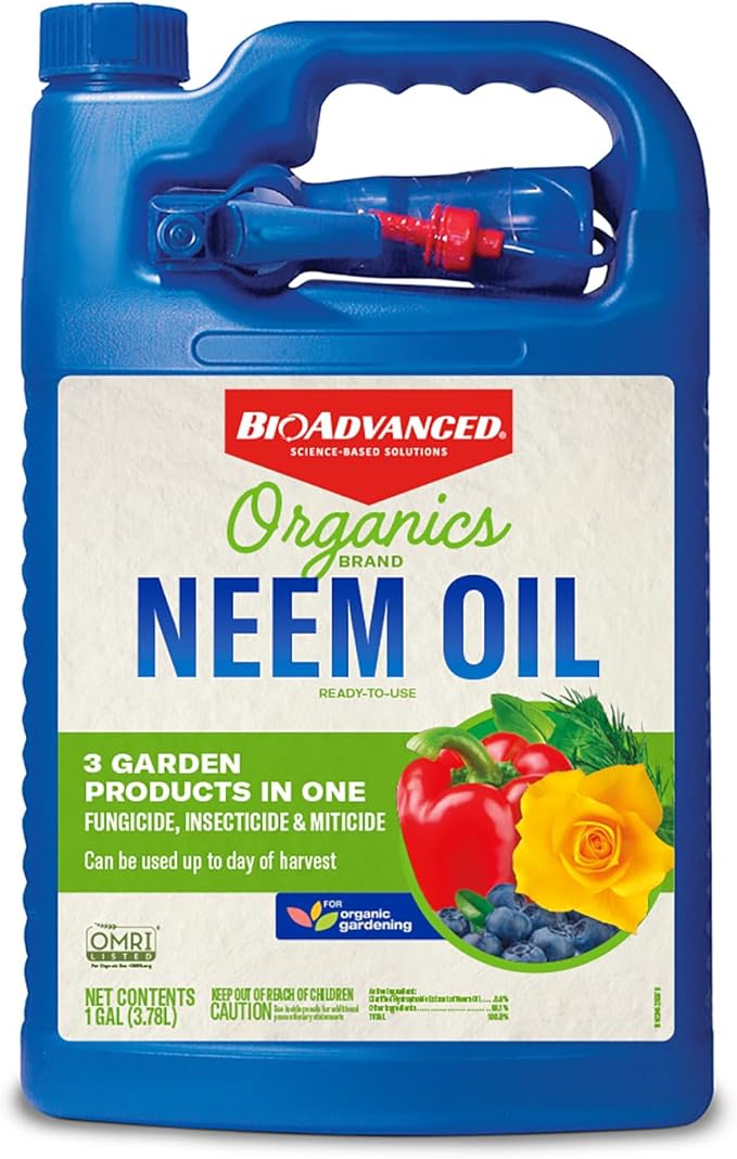 BioAdvanced Organics Brand Neem Oil, Ready-to-Use, 1 Gal, Neem Oil for Plants