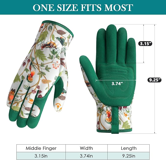 Trifabricy Gardening Gloves for Women, Breathable Leather Garden Gloves with Grip, Thorn-Proof Puncture-Resistant Work Gloves