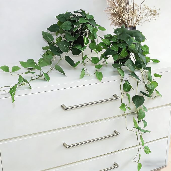 Fake Pothos Hanging Plants with Pots, 33.5" Set of 2 Faux Ivy Vines, Realistic Silk Artificial Plants Greenery for Home Indoor Decor, Living Room, Desk Shelf, Bathroom Decoration