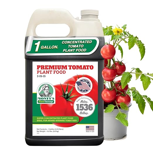 PlantVantage Concentrated Tomato Plant Fertilizer – Liquid Fertilizer with Humic Acid & Zinc, Liquid Tomato Food for Strong Roots, Bigger Blooms & Higher Yields, Easy Root Feed or Foliar Spray – 1 Gal