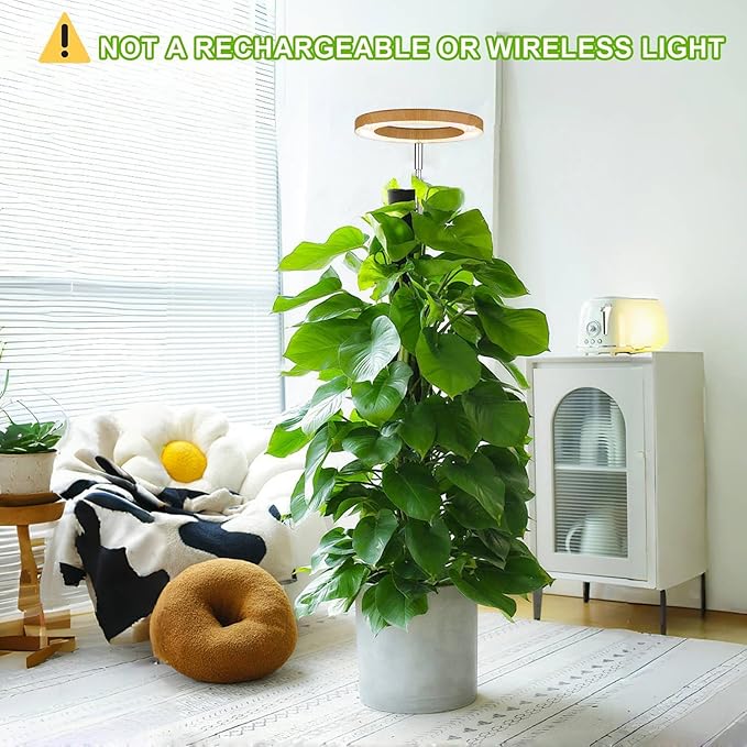 yadoker Plant Grow Light, LED Growing Light Full Spectrum for Indoor Plants, Paired with a Soil Tester,Height Adjustable, Automatic Timer, 5V Low Safe Voltage,Idea for Large Plant Light
