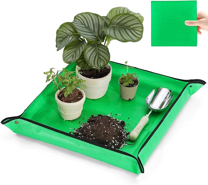 26.8"x26.8" Super Thick Repotting Mat for Indoor Plants - Tear-Resistant, Foldable, Double-Sided Waterproof Potting Mat for Mess-Free Indoor Gardening
