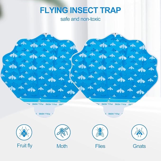Flying Insect Trap Refill Kit Plug-in Sticky Card Plug Refill Replacement Glue Cards for HU002 Insect Trap (5 Pack-Refill, Transparent)