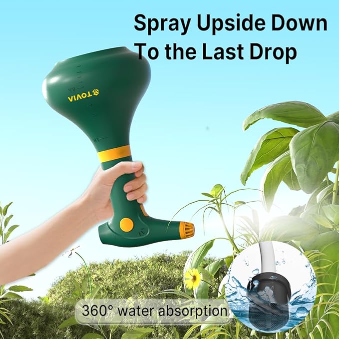 T TOVIA:Electric Sprayer, 1 Liter USB-C Battery Spray Bottle Powered, Rechargeable, Portable Garden ，Plant Misters for Inside， Outdoor and Indoor Plants,Cleans and Gardens, Handheld