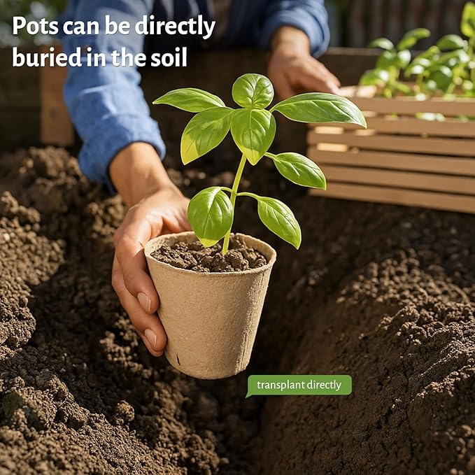 Bluepro 120 Packs 3.15 Inch + 4 Inch Peat Pots, Biodegradable Pots for Seedlings with Drainage Holes, Herb Seed Starter