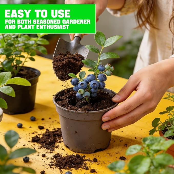 Blueberry Soil Mix 1qt- 100% Natural Organic Potting Soil for Blueberry Trees, Superior Drainage & Aeration, Ideal for Indoor & Outdoor Blueberry Plants
