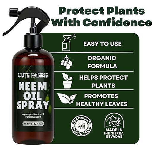 Organic Neem Oil with Essential Oils (16 fl oz) – Plant Spray for Indoor & Outdoor Plants – Cute Farms