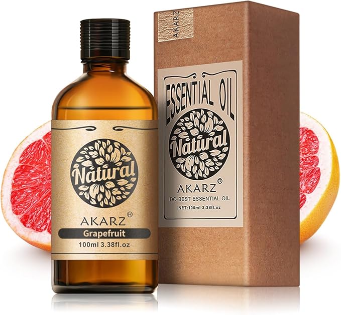 AKARZ 100ml Grapefruit Essential Oil Natural Grapefruit Oil Pure for Candle Making,DIY Skincare Products Massage,Home Spa Relaxation