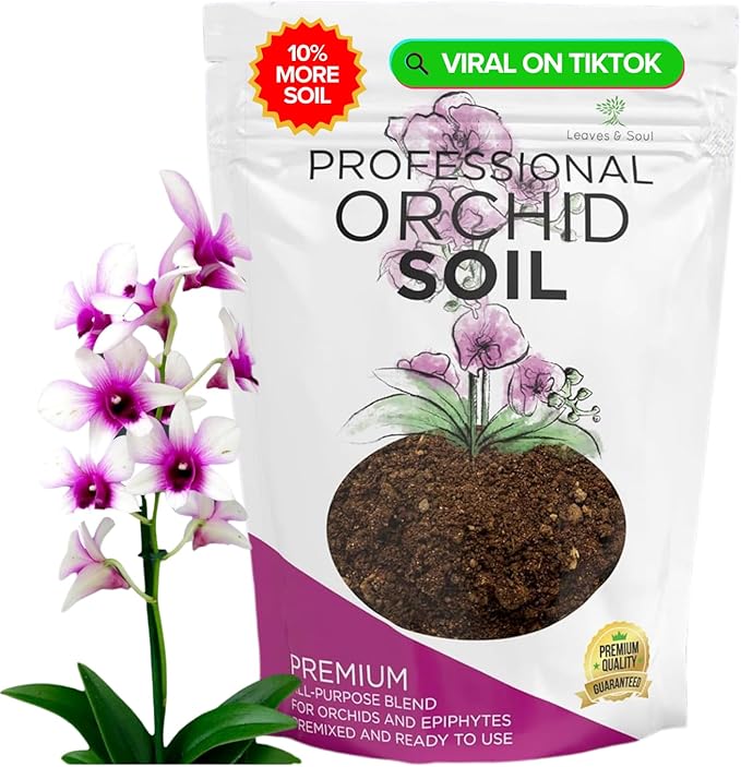 Professional Orchid Soil Mix Ready to Use Extra Large 8.2 Quarts, Premium Potting Soil for Orchids Bromeliads Epiphytic Plants, Fast Draining Blend Lava Calcined Clay Pinebark Made in USA