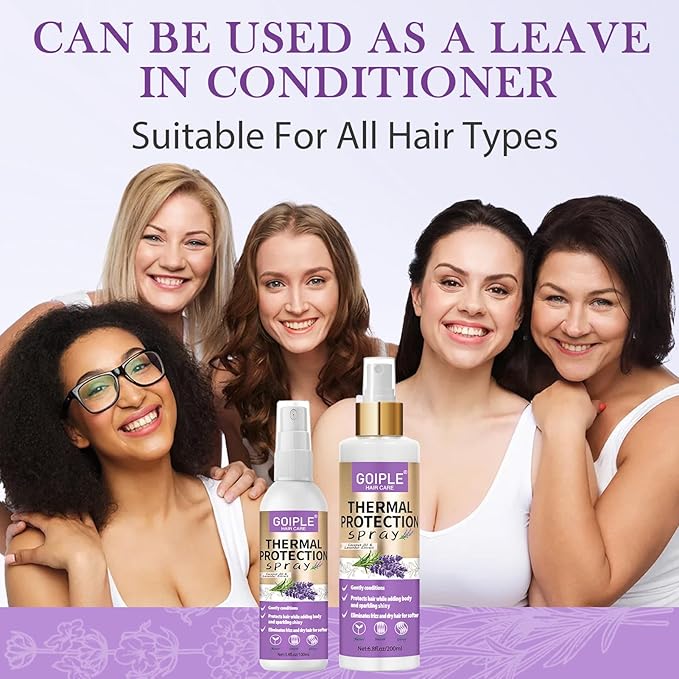 10 in 1 Heat Protectant Spray for Hair Protectant Product- Lavender Hair Heat Protectant Treatment - Repair 450°F Thermal Protector- Nourishing Formula Heat Protection Spray for Damage & Tame Frizz