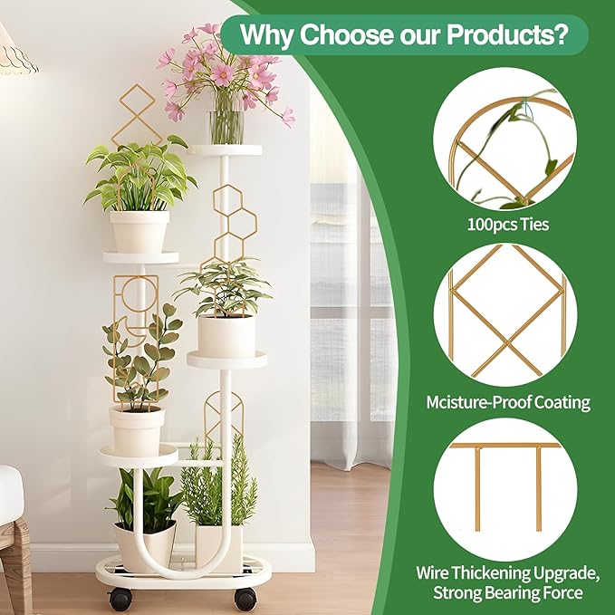 Wellsign Small Trellis for Potted Plants, 15.94 inch Gold Metal Plant Trellis for Climbing Plants Indoor, Pant Lattice for Ivy Vines Hoya Houseplants Flower 4 Pack