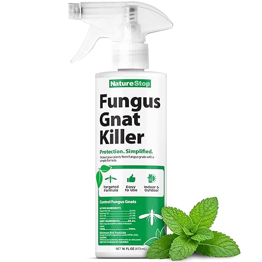 Fungus Gnat Killer Spray, Fast-Acting Treatment for Soil & Houseplants, 16 oz (475mL)