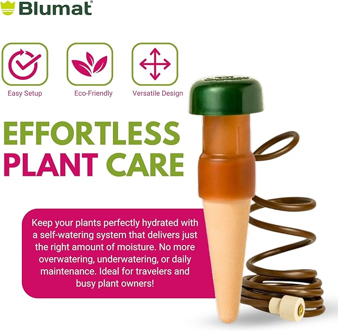 Blumat Plant Watering Devices | Classic XL Self Watering Planter Insert | Automatic Drip Plant Watering Stakes for Pots | Prevents Overwatering and Underwatering for Healthy Growth | 4 Pack