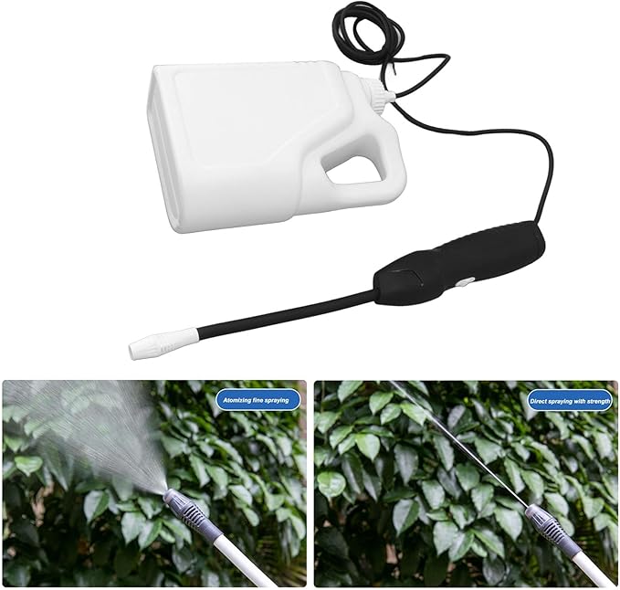 FLEXMAN Electric Pump Pressured Sprayer, Battery Powered Sprayer with Adjustable Rotating Nozzle, Electric Sprayer for Garden, Lawn, Household Plant Spray