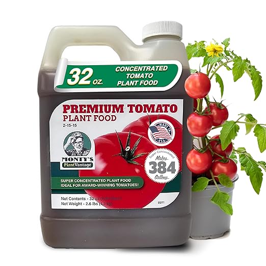 PlantVantage Concentrated Tomato Plant Fertilizer – Liquid Fertilizer with Humic Acid & Zinc, Liquid Tomato Food for Strong Roots, Bigger Blooms & Higher Yields, Easy Root Feed or Foliar Spray – 32 oz