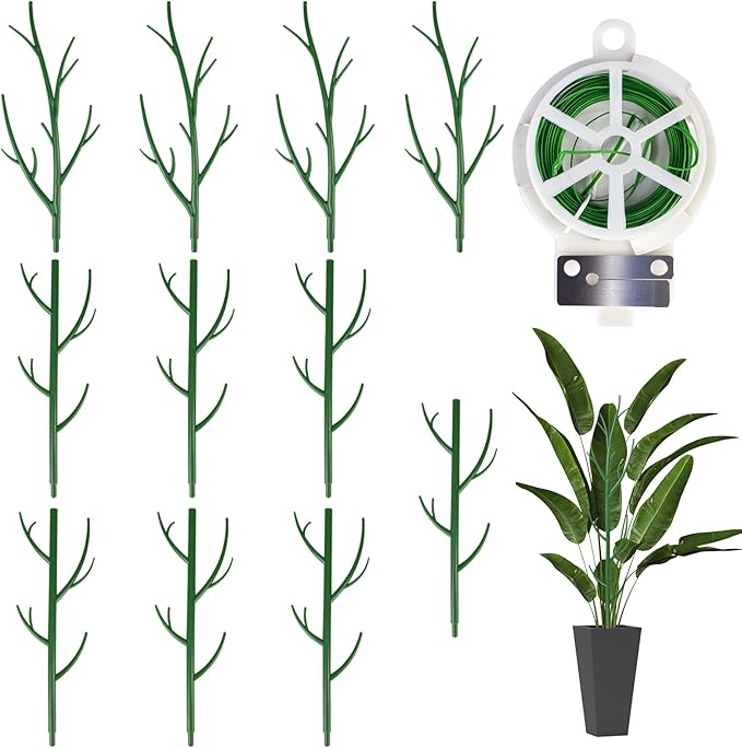 11 Pack Monstera Plant Support - 71.4" Plant Support Stakes for Indoor Plants Sticks Support Tall Indoor Plant Stakes with Twist Ties Stackable Plant Stem Support for Monstera Plants