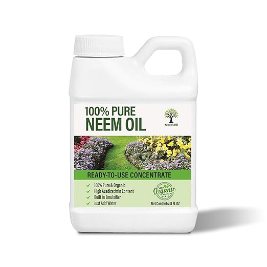 Nature’s Will Pure Ready-to-Use Neem Oil Concentrate | High Azadirachta Content | Just Add Water | Natural Plant Care (8 oz)