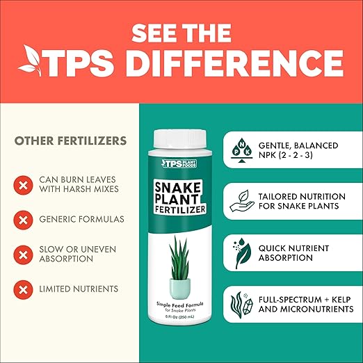 Snake Plant Fertilizer – Liquid Plant Food for Upright Growth, Strong Roots & Rich Green Leaves, 32 oz