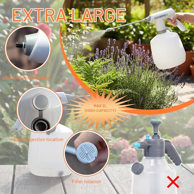 Electric Plant Mister Sprayer, Large Capacity Rechargeable for Indoor & Garden, Battery Powered with Adjustable Nozzle & Fine Mist Spray