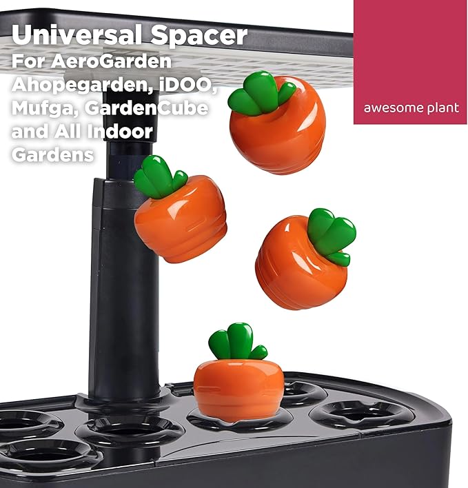 Carrot Spacer Cover, Compatible with Aerogarden, iDOO, Mufga, GardenCube and other Indoor Hydroponics Growing System, Spacers Cover Lid Accessories for Indoor Garden (10 Pack)
