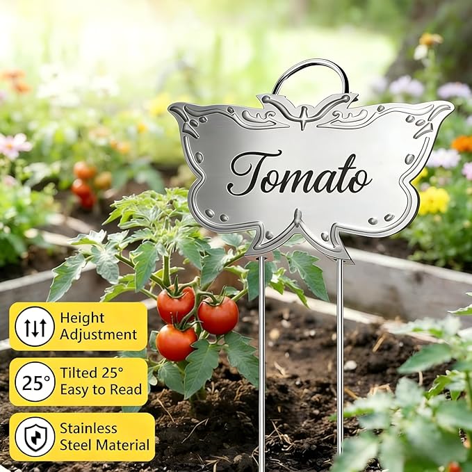 Metal Plant Labels 11in Tall 50 Pack Silver Outdoor Waterproof Garden Label Large Garden Seed Stake Tags for Flowers Fruits and Vegetables