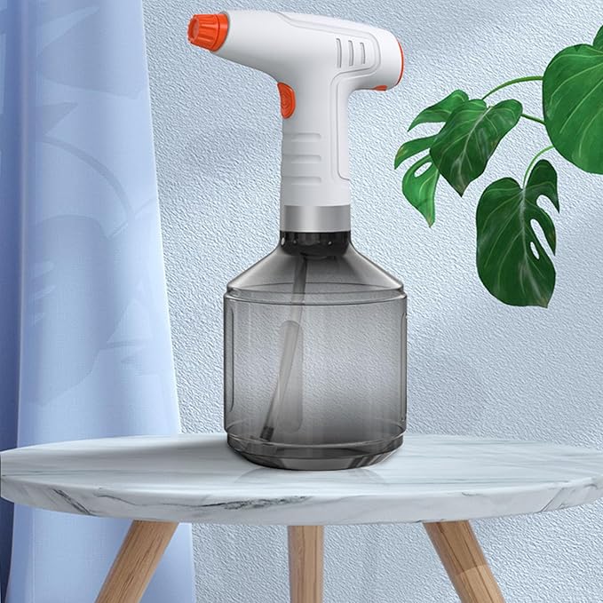 Automatic Watering Sprayer Electric Plant Mister Bottle for Indoor/Outdoor, 0.9L Capacity, Adjustable Nozzle, User-Friendly Handle, White