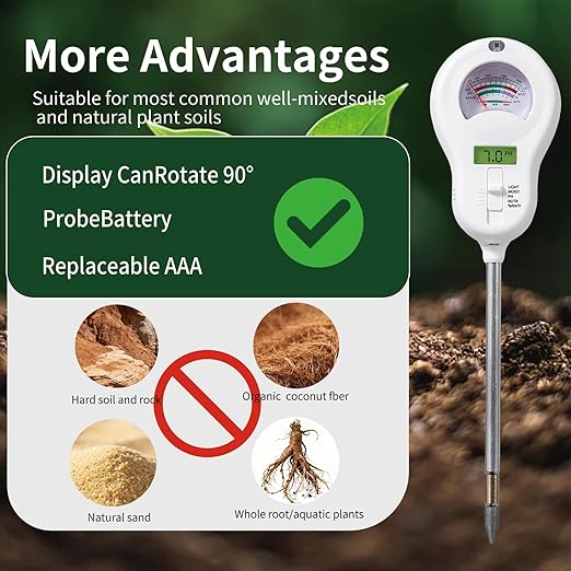 Soil Moisture Meter, Plant Water Monitor, Hygrometer Sensor for Gardening, Farming, Indoor and Outdoor Plants (Basic Style)