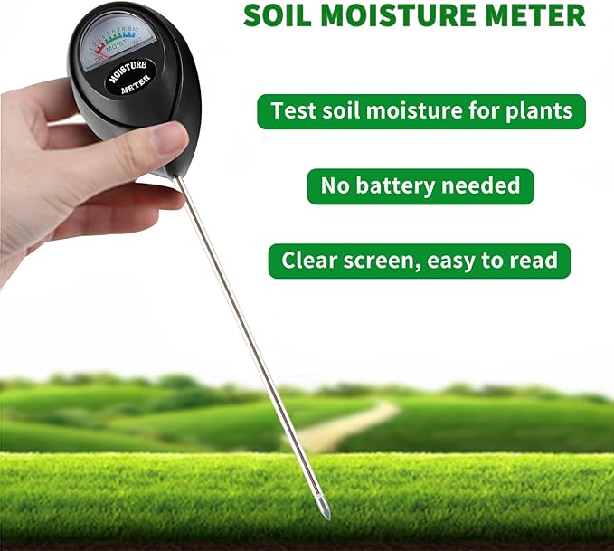 Soil Moisture Meter, Plant Water Meter Soil Meter Moisture Sensor Hygrometer for Indoor Outdoor Plant Care,No Battery Needed(Black)