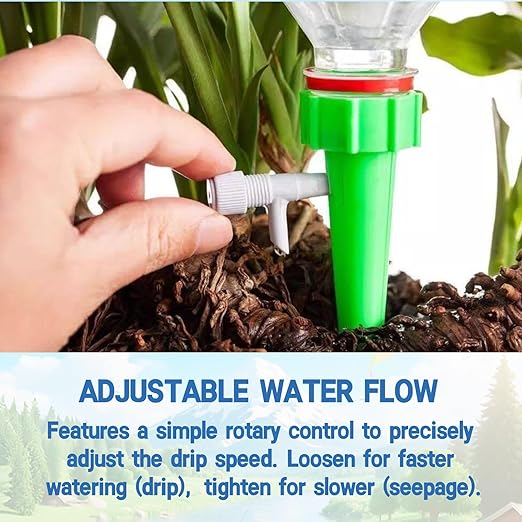 Automatic Plant Watering Stakes – Self Watering System for Indoor Plants, Adjustable Drip Irrigation Device for Vacation, Houseplant Waterer with Universal Fit for Standard Soda Bottles