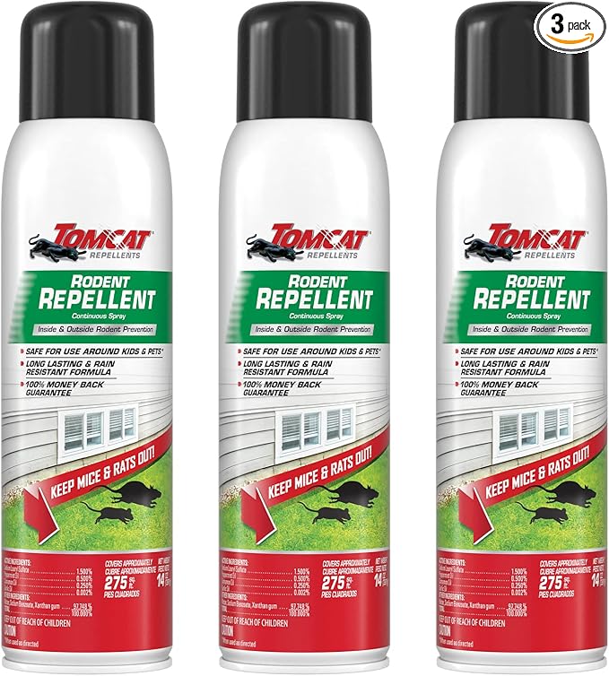 Tomcat Repellents Rodent Repellent Continuous Spray, 3-Pack, 14 oz