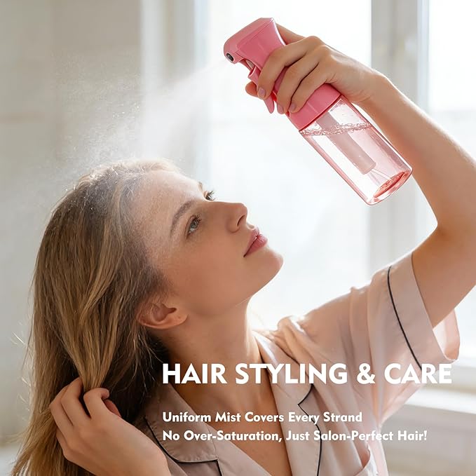 Continuous Spray Bottle, 6.8 OZ Hair Spray Bottles, Ultra-Fine Mister Spray Bottle for Hairstyling, Cleaning, Plants, Pets, Salons, and More (1 Pack)