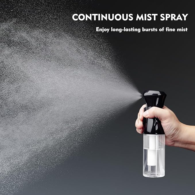Continuous Spray Bottle, 6.8 OZ Hair Spray Bottles, Ultra-Fine Mister Spray Bottle for Hairstyling, Cleaning, Plants, Pets, Salons, and More (1 Pack)