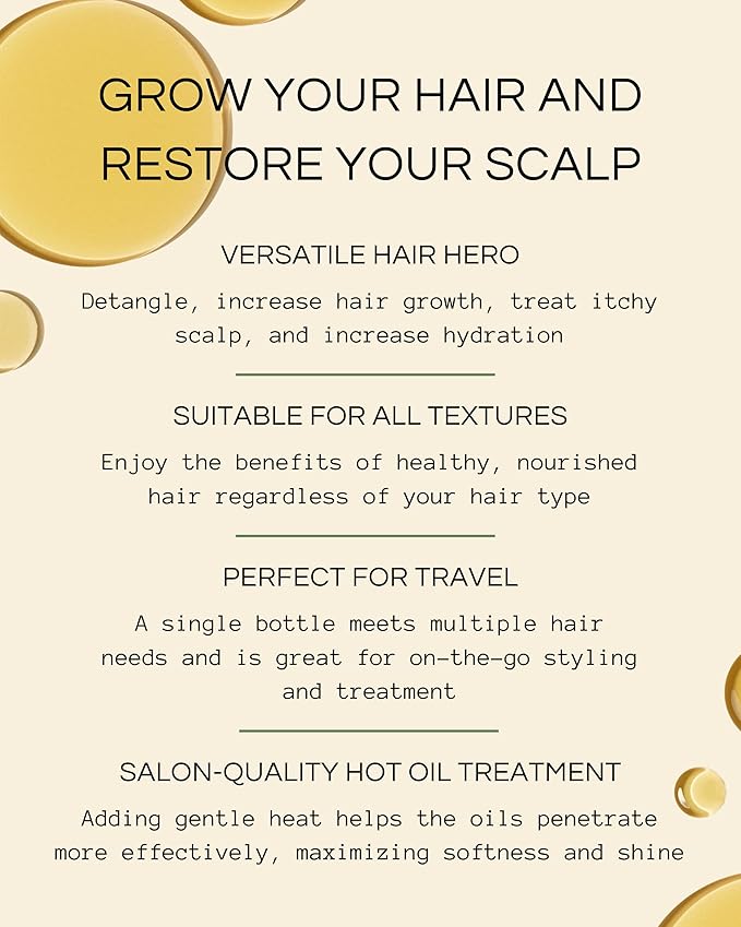 Righteous Roots Rx Hair Oil - Growth Booster, Anti-Frizz and Thickener for Beard, Curly, Wavy and Natural Hair (Previously known as Hair RX) (2 fl OZ)