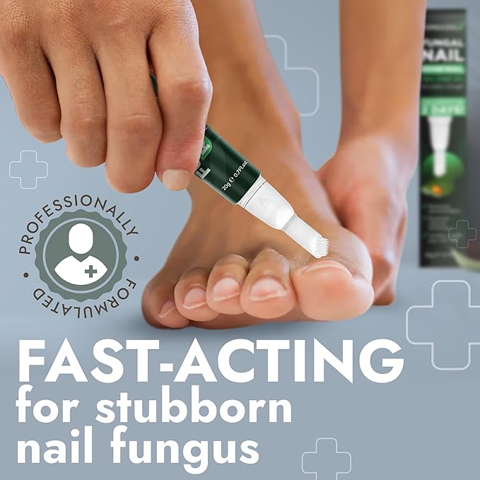 Nail Fungus Treatment for Toenail & Fingernails | Antifungal Nail Treatment with Tea Tree Oil | Fast-Acting, No-Touch Applicator | Restores Thickness & Discoloration | Results in 2 Days | 20g