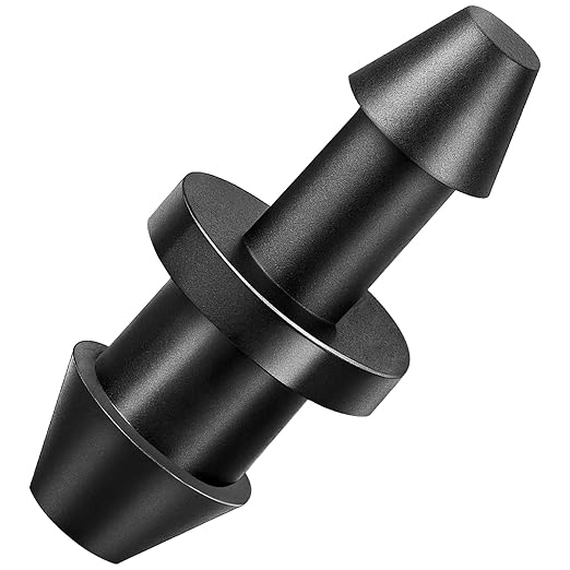 120 Pack Drip Irrigation 1/4" Barbed End Plug Fittings, Drip Line Barbed Goof Plug Connectors for 1/4 Inch Irrigation Tubing Micro Irrigation Connection Parts for Garden Sprinkler Systems