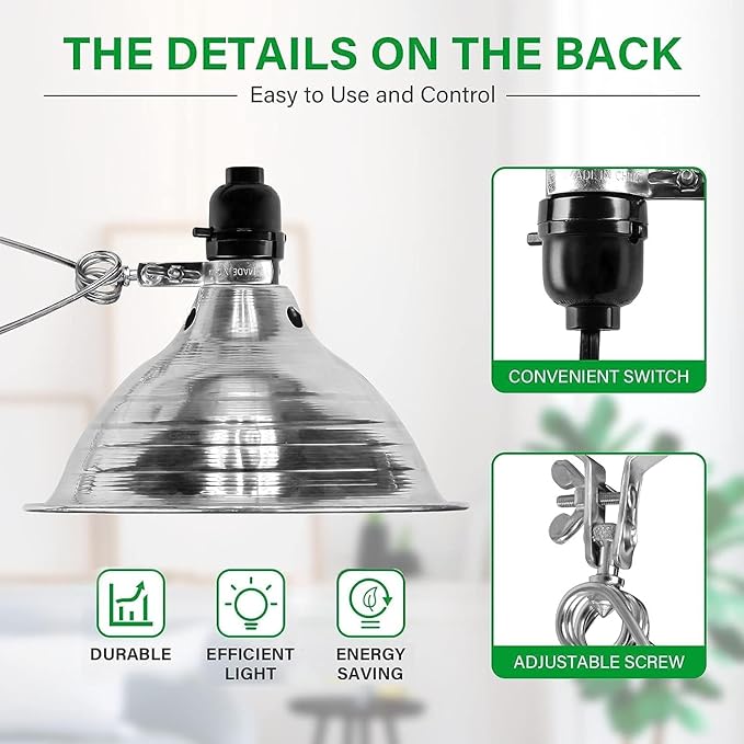 Simple Deluxe Clamp Lamp Light with 8.5 Inch Adjustable Aluminum Reflector and 6 Feet Cord, up to 150W E26 Socket (no Bulb Included), Silver and Black, 4 Pack